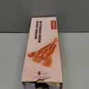 Acacia Wood Utensils Set - 6 Piece Handmade Wooden Spoons for Cooking, Natural Acacia Wood Kitchen Utensils for Non-stick Cookware, Turner, Serving Spoon, Slotted Spoon, Soup Ladle, Spaghetti