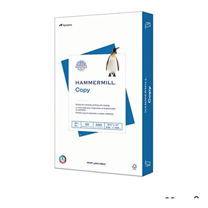 Hammermill Printer Paper, 20 lb Copy Paper, 8.5 x 14 - 1 Ream (500 Sheets) - 92 Bright, Made in the USA, 105015R