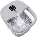 HOSPAN Collapsible Foot Spa Electric Rotary Massage, Foot Bath with Heat, Bubble, Remote, and 24 Motorized Shiatsu Massage Balls. Pedicure Foot Spa for Feet Stress Relief - FS02A (Gray)