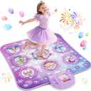 Dance Mat Toy for 3-12 Year Old Girls, Electronic Dance Pad with Wireless Bluetooth, Frozen 8-Button Music Princess Toys Play Mat for Kids with LED Light, Built-in Music, Toddlers Birthday Gift Ages 3+ (Purple)