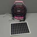 30000mAh Solar Fan with LED Lantern, 10W Solar Panel Rechargeable Battery Powered Camping Fan for Outside, 9 Inch Portable Battery Operated Hurricane Supplies for Picnic, Barbecue, Fishing, Travel