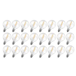 25 Pack G40 LED Replacement Bulbs,120V 0.5W,E12 Base,for Outdoor String Lights-2200K