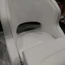High Back White Pontoon Captain Seat Premium Sports Flip Up Captains Chair