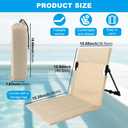 Poolside Edge Seat with Backrest, Foldable Ground Chair 1 Pack, 600D Oxford and Aluminum Frame, Beige, Unfolded 26.77 x 15.55 x 15.94 in, Includes Storage Bag