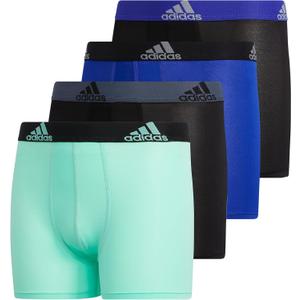 adidas Boys' Performance, Kids Underwear, Athletic Fit Microfiber Boxer Briefs, Lucid Blue/Black/Pulse Mint Green, X-Large