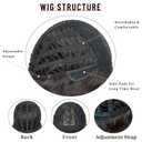 Wiggy Mermaid Brown Beehive Wigs for Women, Auburn Vintage Bouffant Wig, Long Copper Curly Victorian Fembot Wig 50s 60s 70s for Women for Halloween Costume Party + Cap