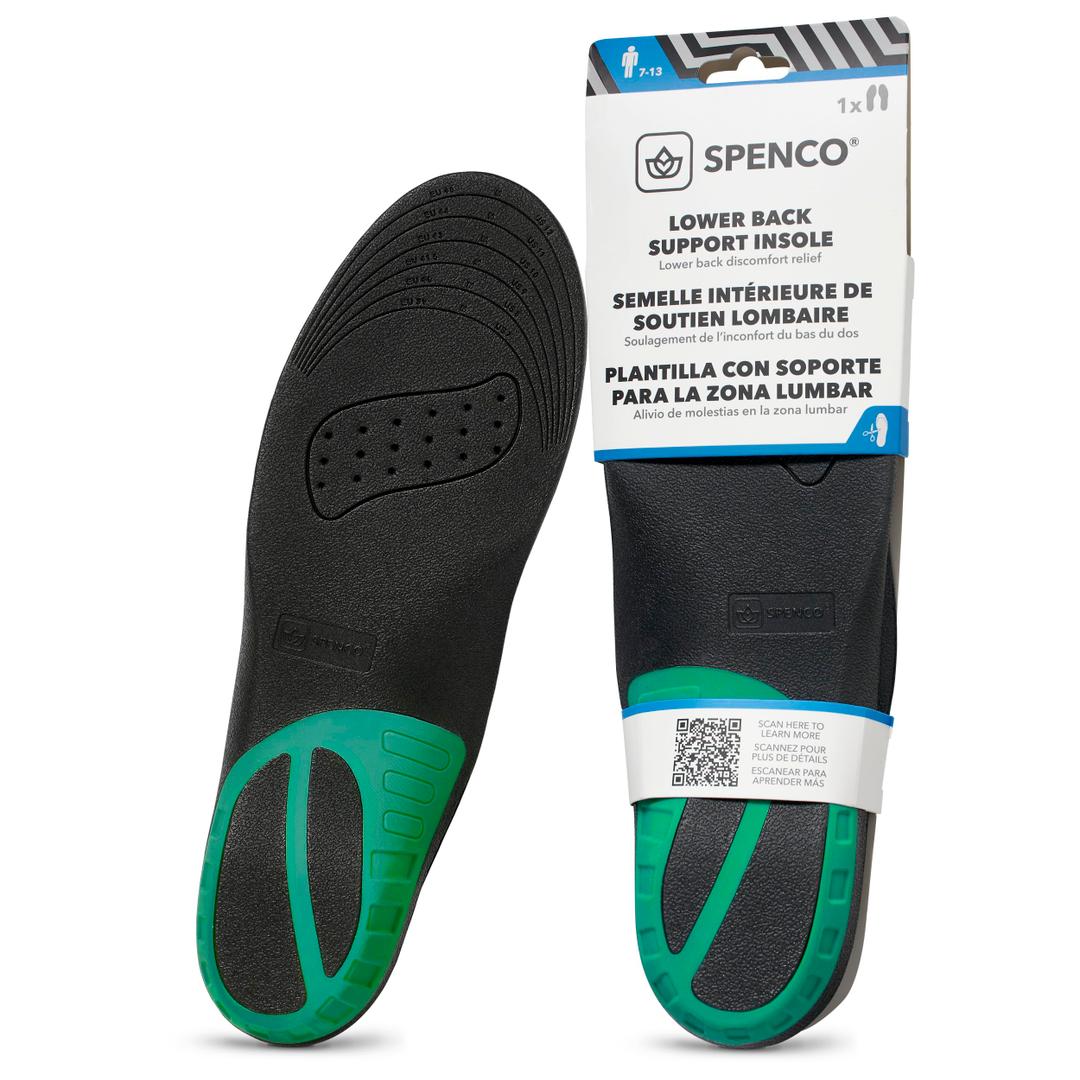 Spenco Lower Back Support Insole (FSA&HSA Eligible),Arch Support- Deep Heel Cupping - Breathability -Trim-to-Fit Sizing- Men's 7-13