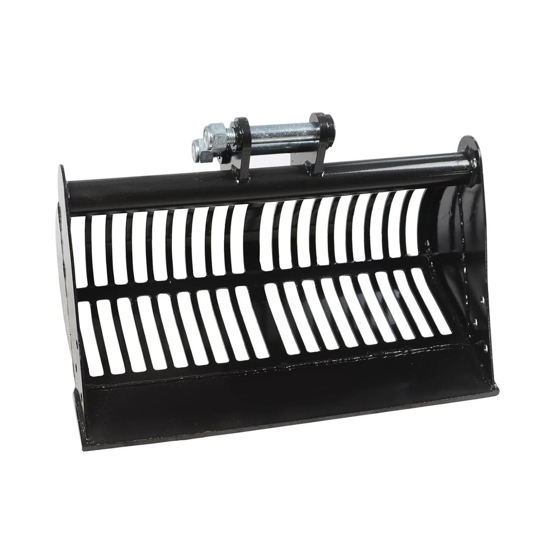 600MM Screening Skeleton Bucket Mini Excavator Attachments Compatible with Small Excavator Stone and Soil Screening 24IN with Two Pins
