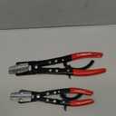 CASOMAN 3PC Hose Pincher Pliers Set, Locking Ratcheting Pliers for Automotive, Radiator, Fuel, Coolant Lines (Red)