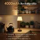 IP65 Waterproof Shower Lamp for Bathroom, Cordless Lamp Rechargeable Battery Operated, 3-Colors Dimmable Wireless Touch Lamp for Bathtub, Shower Light, Bath Light and Relaxing Routines, 1 Pack