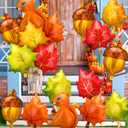 2 x Hungdao 24 Pcs Thanksgiving Balloons Fall Maple Leaf Pine Cones Squirrel Balloons Autumn Harvest Theme Party Decoration for Thanksgiving Party Supply Baby Shower Birthday Wedding Decor