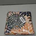 Orange Green Pillow Covers 18x18 Inch Set of 2 Spring Summer Navy Blue Dahlia Floral Decorative Throw Pillows Farmhouse Geometric Flower Cushion Cover for Home Sofa Bedroom Outdoor
