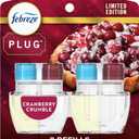 Febreze Plug In Air Freshener, Odor-Fighting Scented Oil Refill, Air Fresheners for Home and Bathroom and Kitchen, Long Lasting for Strong Odors, Cranberry Crumble Scent, 0.87oz Refills, 2 Count