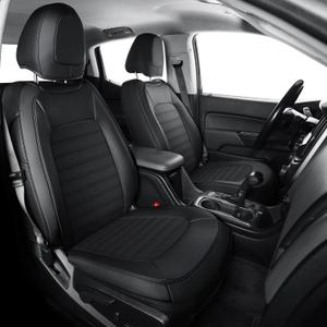 Colorado Seat Covers, Custom fit for 2015-2022 Chevy Colorado Crew Cab Z71 LT ZR2 Work Truck(Full Set, Black)