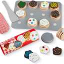 Melissa & Doug Slice & Bake Cookie Set with Wooden Play Food, Colorful Toppings & Play Kitchen Accessories, Preschool Learning Toys for Girls & Boys 3+, 13.3 X 10.45 X 3.35