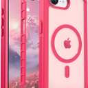 jaroco Magnetic for iPhone 16e case, with [Compatible with MagSafe][Military Grade Drop Protection][Heavy Duty Protection][Non-Slip][Shockproof] with 2-Layer Durable Bumper Phone Case 6.1''-Rose