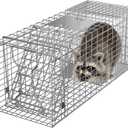 HomGarden Live Animal Cage Trap 32" X 12.5" X 12" w/Iron Door Steel Catch Release Rodent Cage for Rabbits, Groundhog, Stray Cat, Squirrel, Raccoon, Mole, Gopher, Chicken, Opossum, Skunk, Chipmunk