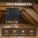 GROWNEER 310CFM Inline Exhaust Fan with Remote Control, 6 Inch Inline Box Fan, 5-Speed Ceiling Mount Ventilation Fan for Bathroom, Attic, Kitchen, Garage and Residential Applications