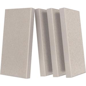 UMIACOUSTICS 4 PCS Acoustic Panels with Hanging Brackets, 2 Thick Fiberglass Sound Proof Panels Removable for Studios, Office, Home Theater Wall- Linen (23.6" x 11.8"-4pcs)