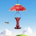 Baffle for Bird Feeder Cover Dome Rain with 3 Hooks, Suitable for Hummingbird Feeders and Wild Bird Feeders,Built-in Ant Moat,Protective Cover for Hanging Bird Feeders,14 inches, Purple (Red)