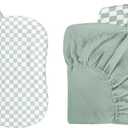DILIMI Baby Lounger Covers and Muslin Crib Sheets for Baby Boys and Girls 2 Pack, Green and Checkered