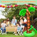 2 Pack Inflatable Palm Trees with Exclusive Two Trunks, 5.5Ft Blow Up Palm Tree Luau Hawaiian Tropical Theme Birthday Indoor Party Decoration, Outdoor Summer Beach Pool Party Supplies Photo Prop Decor