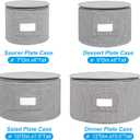 China Storage Set, Hard Shell 4-Piece Set for Plate Storage and Transport, Protects Dishes have Lable Window for Saucers and Stackable,Felt Plate Dividers Included