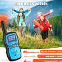 Wishouse Walkie Talkies for Kids Rechargeable with USB Charger 6000mAh Battery,Outdoor Camping Games with Flashlight Lanyard,Toys for Girls,Halloween Xmas Birthday Gift for Children 2 Pack Red Blue