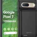 NEWDERY Battery Case for Google Pixel 7 6.3", 10000mAh Powerful Rechargeable Charging Cover, Extended Charger Backup for Google Pixel 7 5G (NOT for Pixel 7 Pro) Black
