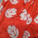 Carkno Little Girls Costume Dress with 4inch Hawaiian Red Flower Hair Clip Toddler Red Leaf Dress Halloween Cosplay Outfit