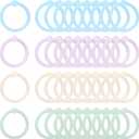 Savita 60 Pcs Plastic Binder Rings, Multicolor Loose Leaf Book Rings Keychain Rings Bulk Ring Clips for Index Cards Notebook Scrapbooking Crafts DIY (20mm in Diameter)