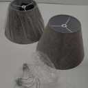 Lamp Shades for Table Lamps, Gray Lamp Shades Set of 2, 5.5" Top x 10" Bottom x 6.6" High, Natural Linen Lamp Shades for Floor Lamps Bedside Lamps, Spider, Bulb Clip Adapters Included