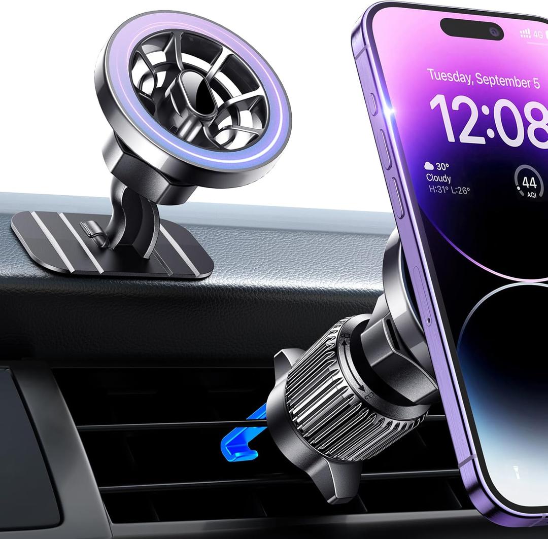 for MagSafe Car Mount, [Strong Magnets] Magnetic Phone Holder for Car Phone Holder Mount Dash Vent [360 Rotation]iPhone Car Mount Car Accessories for iPhone 15 14 13 12 Pro Max Plus Max Mini MagSafe