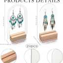 48 Pieces Acrylic Earring Display Stand Jewelry Retail Holder Arch Holder Solid Hollow Acrylic Sign Stand Jewelry Displays with Wooden Bases for Studs Dangle Earring