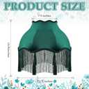 Victorian Scallop Lamp Shade Classic Large 7.5" Top x 15.8" Bottom x 15 "high Replacement Lamp Shade with Tassels and Fringe Finial Fitting Bell Shape Scallop Fringe