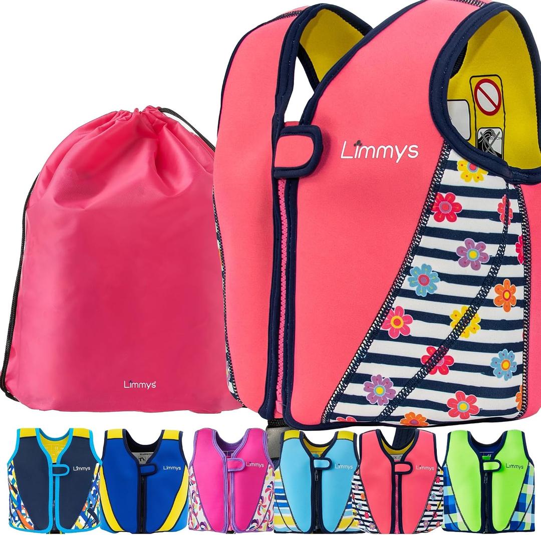 Limmys Swim Vest for Toddlers & Kids - Adjustable Buoyancy Swimming Aid, CE Safety Certified, Award-Winning Parent-Approved Design, Soft Neoprene Comfort, Secure Durable Design, Carry Bag Included