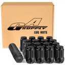 GAsupply 12x1.5 ATV Lug Nuts Fit for Polaris Ranger XP 900/1000, General 1000, RZR S 900, XP 1000, Pioneer 500, 700, 1000, Black Acorn 6 Spline Lug Nut 1.38" Tall Cone Seat, 16 Pack+ 1 Lock Key