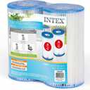 Intex 29002E Type A Pool Filter Cartridge Filter Pumps  Easy-to-Clean  Dacron Paper  Efficient Filtration  Two Pack