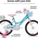 JOYSTAR 20 Inch Girls Bike for 7 8 9 10 Years Old 20" Kids Bikes for Ages 7-10yr with Training Wheels and Basket Children's Bicycle with Handbrake in Blue