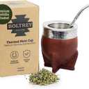 Mate Imperial  Yerba Mate Cup and Bombilla Set | Handmade Argentina Mate Gourd | Stainless Steel Mate Mug for Tea Lovers | Unique Cultural Gift (CUSCO, WINE)