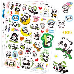 2 x Cute Panda Stickers Cool Funny Panda Adhesive Waterproof Stickers 665 Counts for Zoo Animal Birthday Invitations Envelopes Decorations Party Goodie Gifts Bags Decor School Game Class Rewards