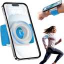 TOPGO Running Phone Holder for iPhone [360 Rotatable & Upgrade Anti-Drop] Magnetic Wrist Phone Holder, Armband Cell Phone Holder Compatible with magsafe iPhone 16 Pro Max and Android - Blue