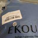 Ekouaer Women's 3 Piece Knit Lounge Set Pajama Long Sleeve Cardigan Sleeveless Top Pants SweatsuitCadet BlueXX-Large