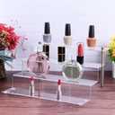 CECOLIC Acrylic Riser Shelf 4 Tier Clear Display Stand for Collectibles Pop Figures, Cupcakes, Perfumes, Display Risers for Decorating & Organizing - 11.8 x 10.8 x 6.5 in (Large, 2 Pack)