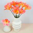 20pcs Pink Orange Color PU Real Touch Lifelike Artificial Hawaiian Plumeria Frangipani Flower Detachable Flower Stems Wedding Home Party Decoration