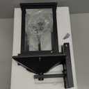 Outdoor Wall Light Fixtures, 16 Inch Waterproof Square Lanterns, 2-Light Exterior Porch Sconces Lighting with Seeded Glass Shade, Modern Black Lamps for Patio Front Door Entryway (Medium)