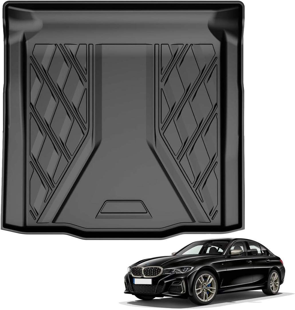 TTX LIGHTING Cargo Mat Fit for 2019-2026 BMW 3 Series Sedan (Trunk Without Spare Tire Compartment) - All Weather TPE Trunk Mat for BMW 320i 330i M340i 330e 318i G20 M3 Competition G80