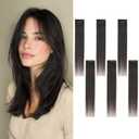 6PCS Clip in Hair Extensions Real Human Hair Short Clip in Extensions for Women Short Straight Hairpieces to Add Volume and Highlights 14 Inch Natural Black