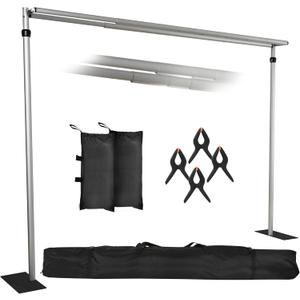 10x10Ft Double Crossbar Backdrop Stand, Heavy Duty Pipe and Drape Stand, Wedding Backdrop for Photography Backdrop, Party, Event, and Ceremony Decorations