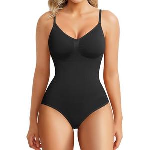 BRABIC Womens' Seamless Sleeveless V-Neck Bodysuit Shapewear Tummy Control Size XL